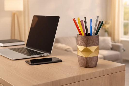 pot à crayon rond et facette