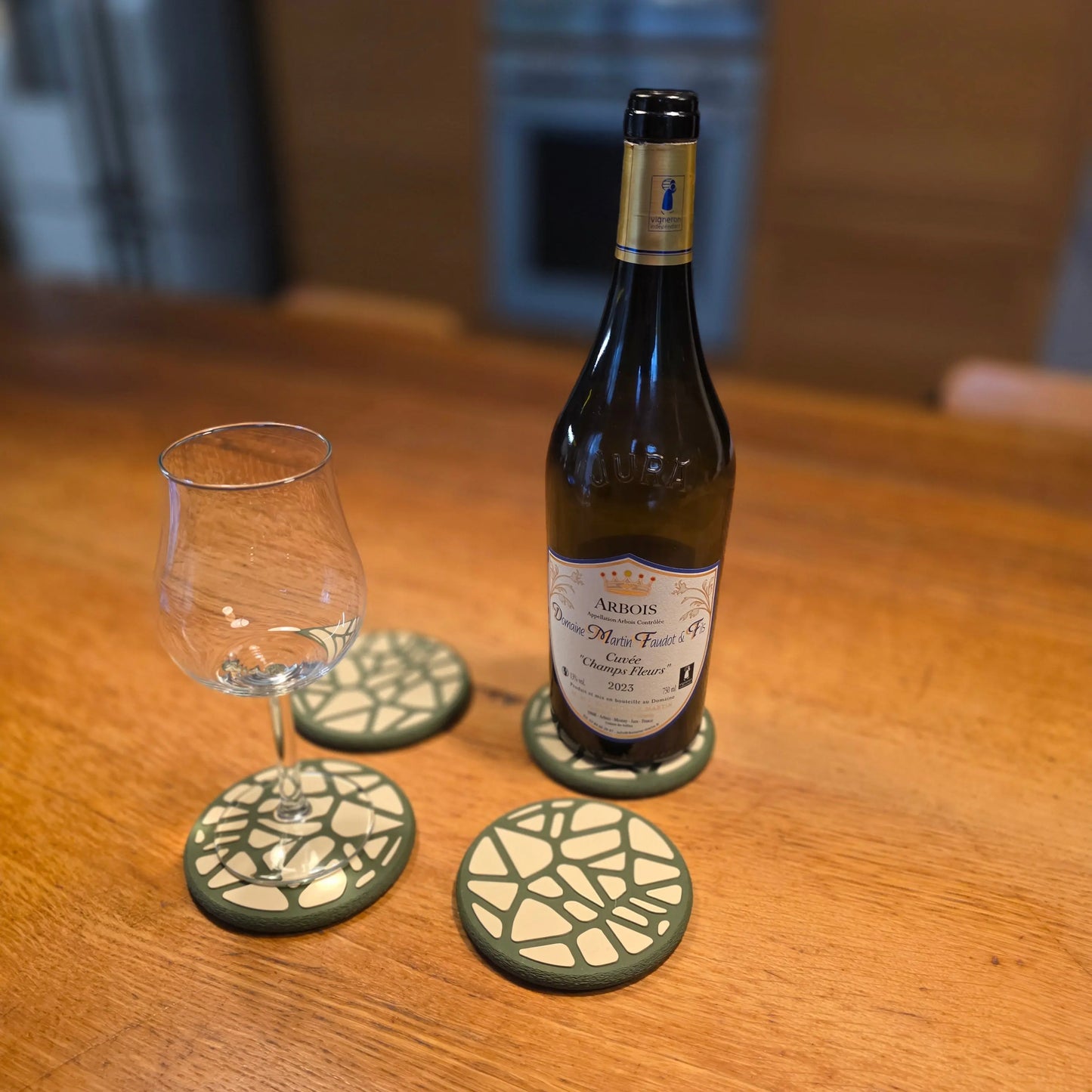 Set de 4 Dessous de Verre Voronoi Design – Impression 3D – Personnalisable avec Support