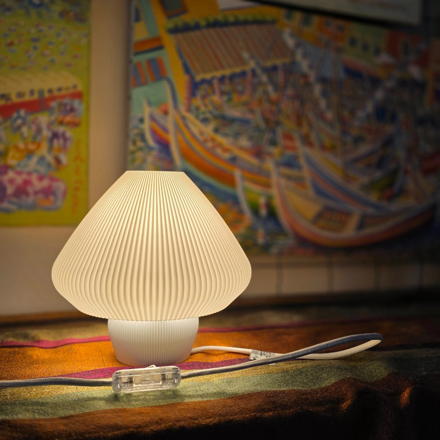 Lampe Mushroom 3D – Éclairage Design, Plissé et Écoresponsable (Made in Jura)