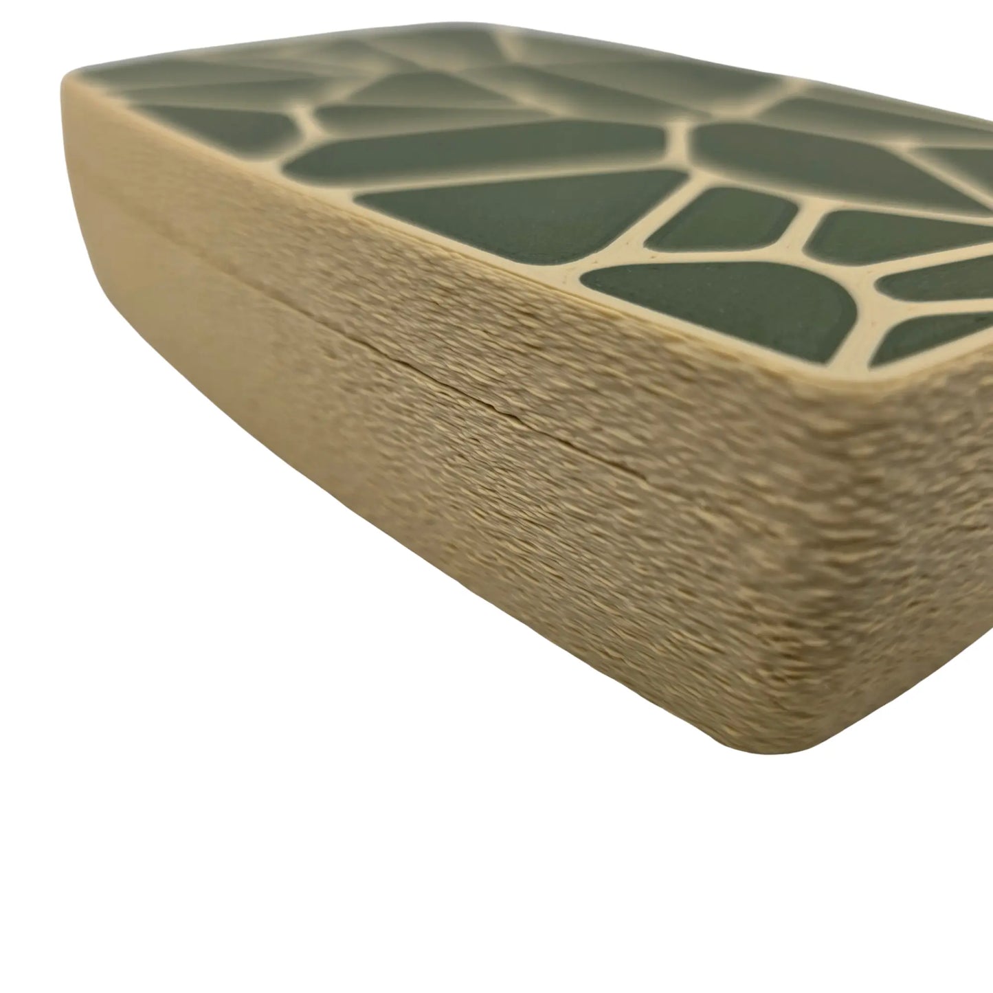 Gros plan sur la texture striée antidérapante de la boîte à savon imprimée en 3D