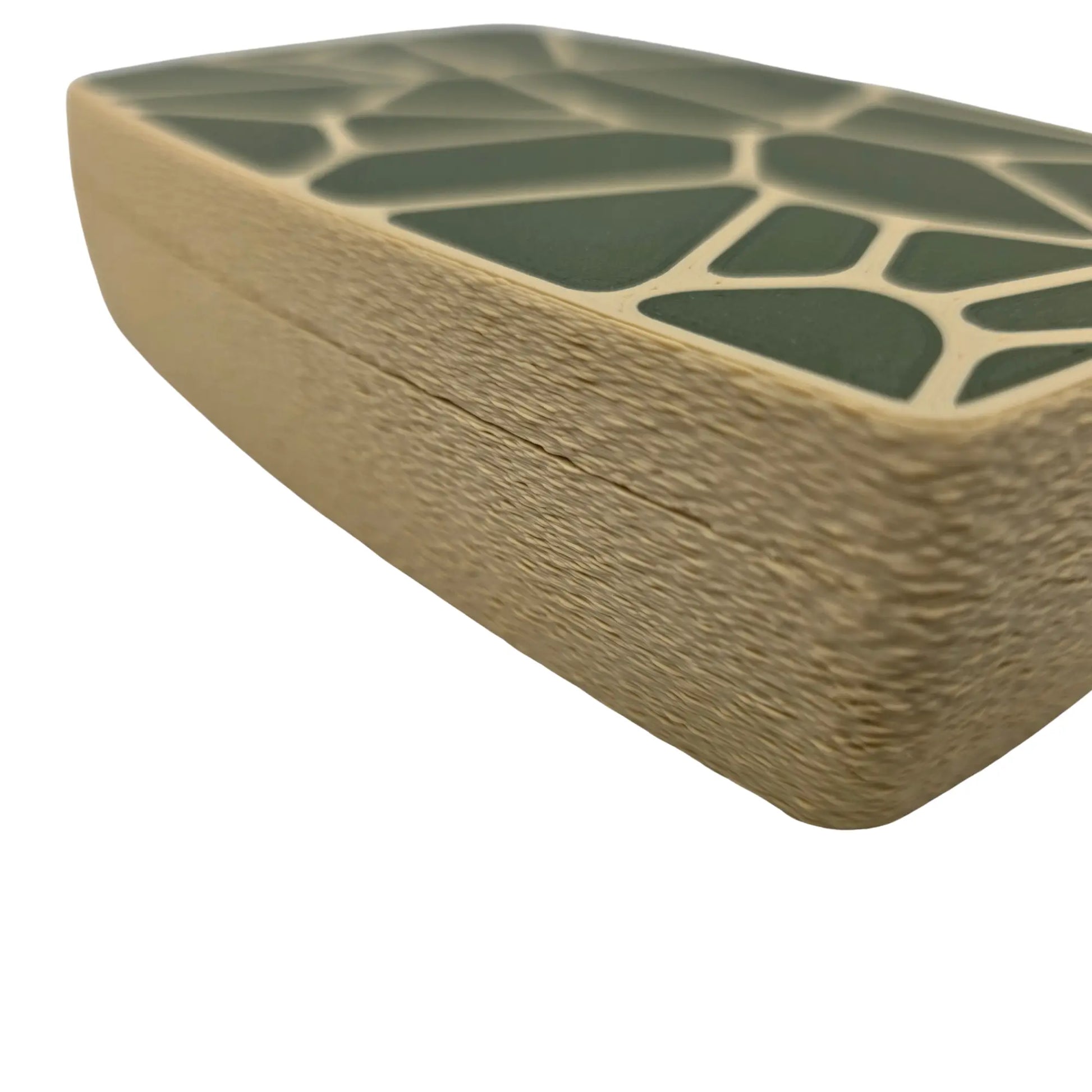 Gros plan sur la texture striée antidérapante de la boîte à savon imprimée en 3D