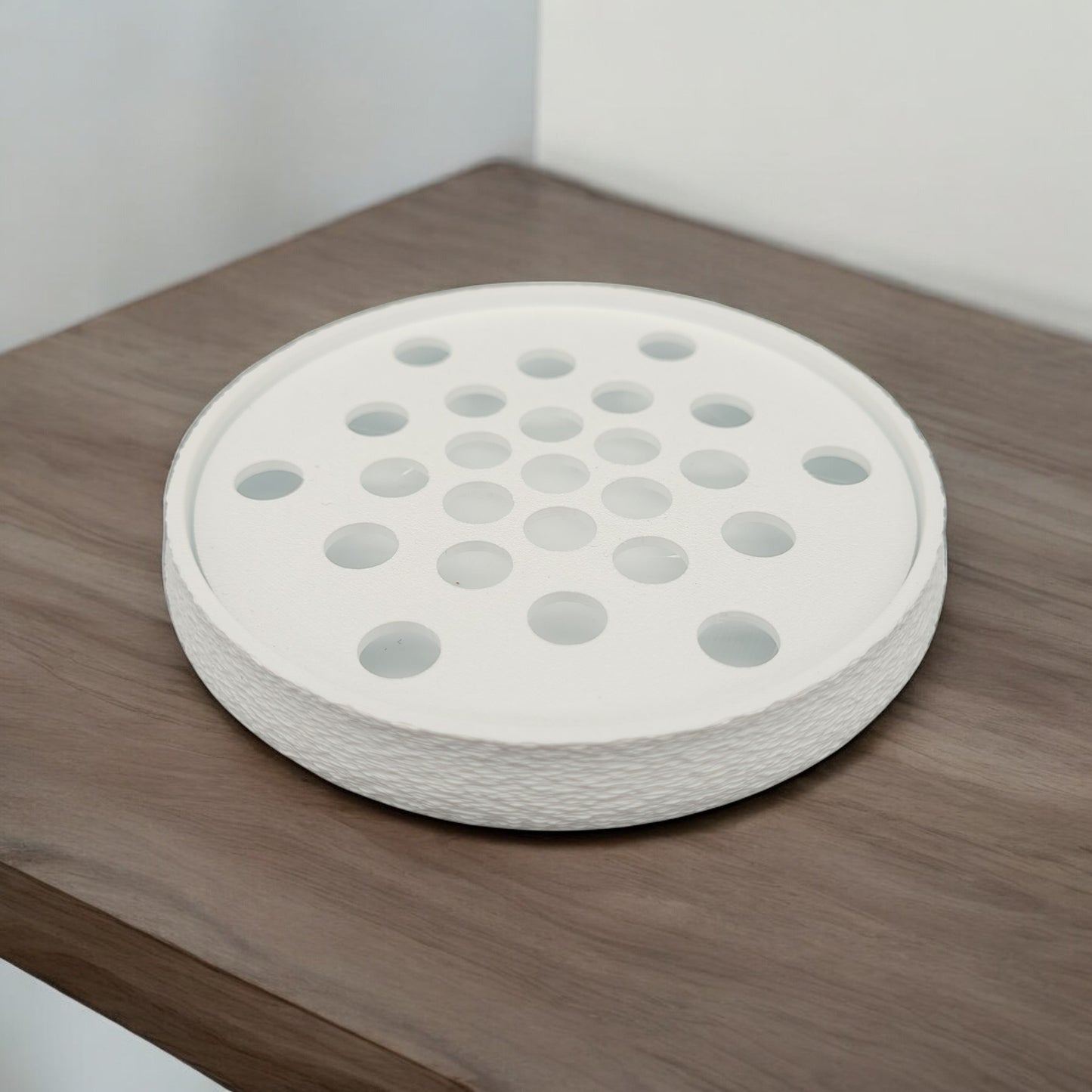 Porte-Savon Rond Écoresponsable – Matière Biosourcée - Fabrication Française avec Grille Amovible pour Nettoyage Facile - Ventilation Optimale – Idéal Salle de bain