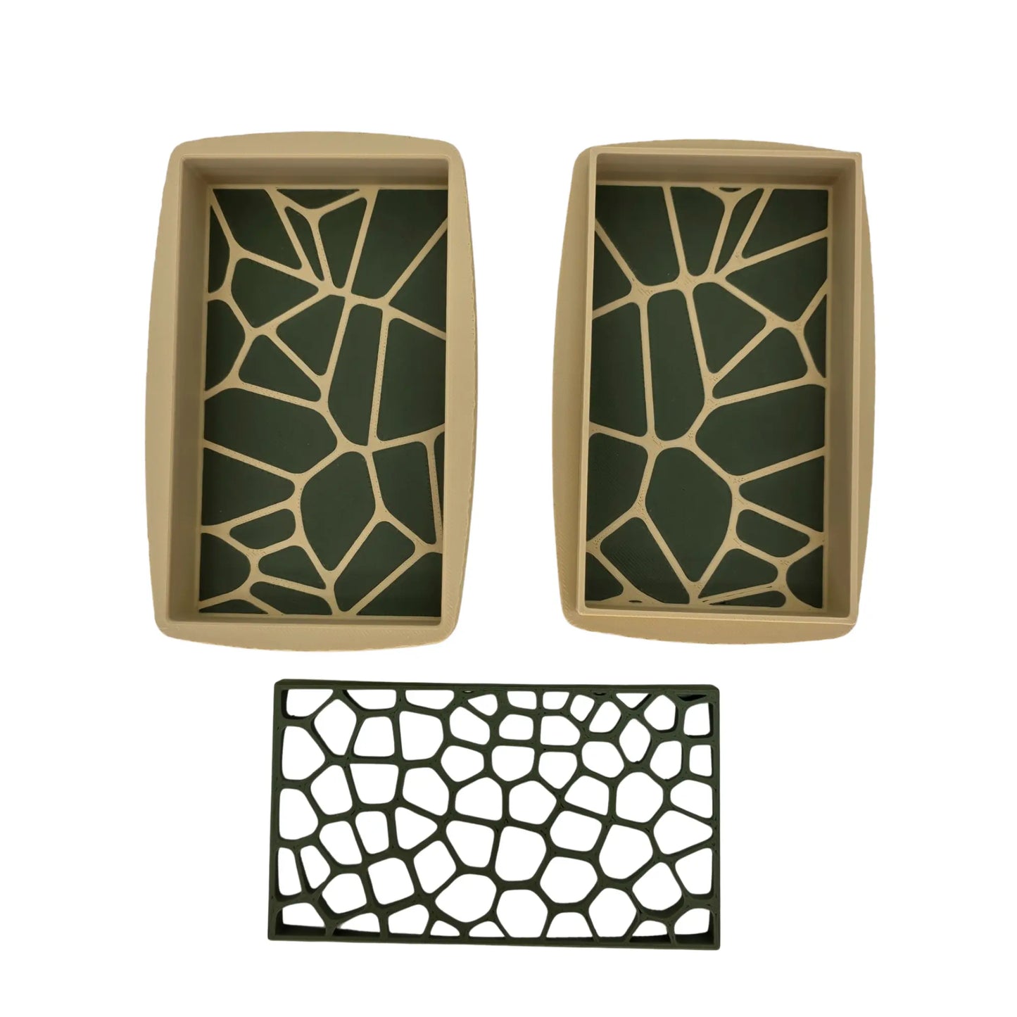 Composants de la boîte à savon en PLA : couvercle, base et grille d'aération sur mesure