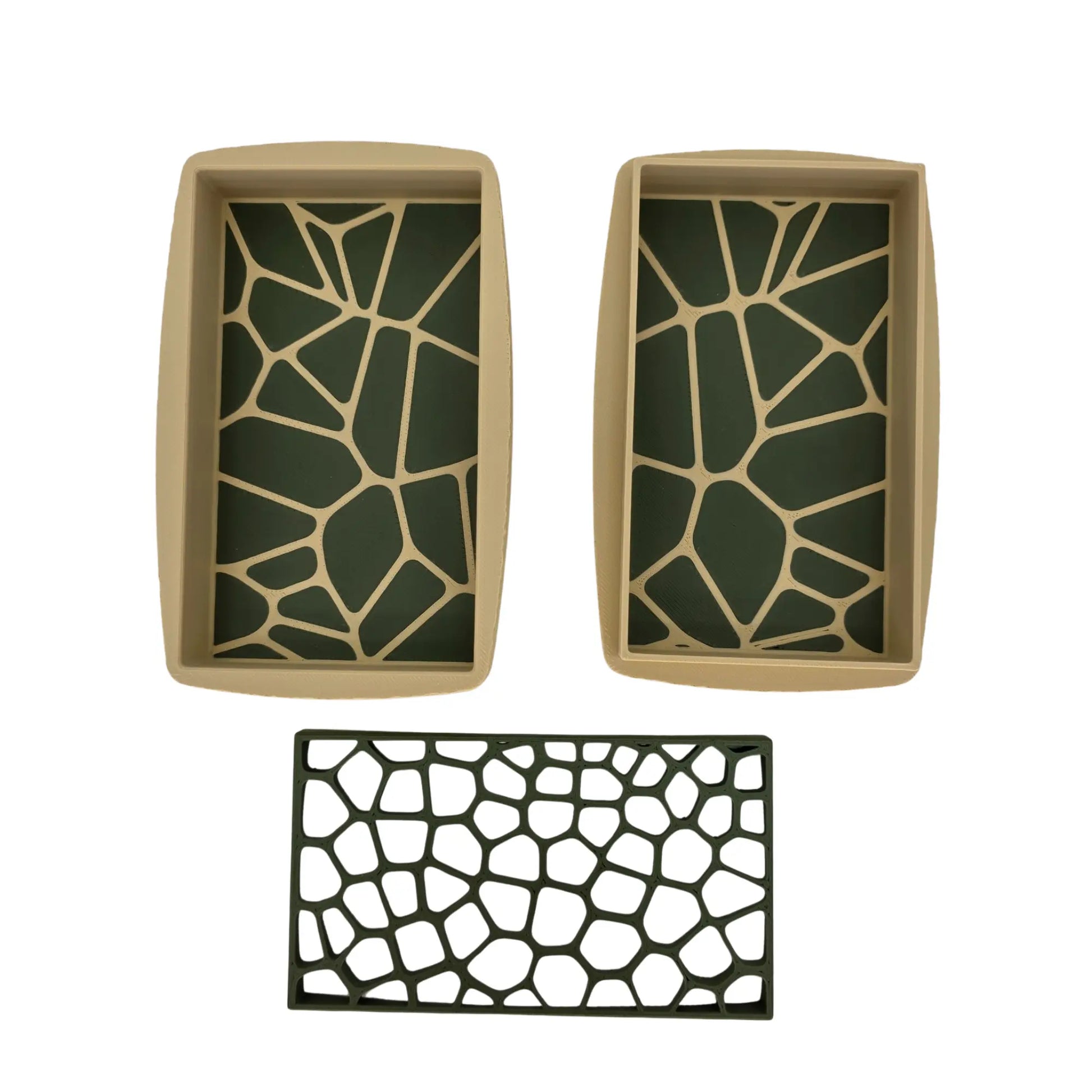 Composants de la boîte à savon en PLA : couvercle, base et grille d'aération sur mesure