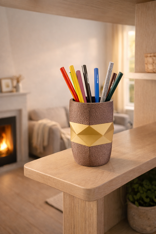 pot à crayon rond et facette