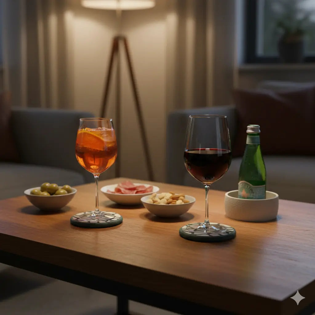 Set de 4 Dessous de Verre Voronoi Design – Impression 3D – Personnalisable avec Support