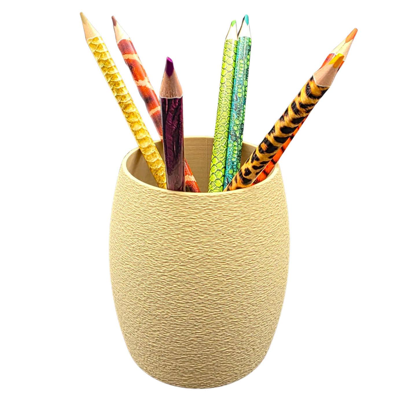 Pot à crayon rond – Surface texturée | Fabrication artisanale jurassienne