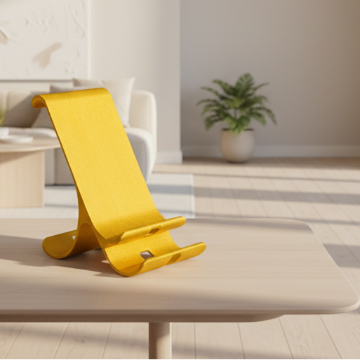 Support Téléphone Courbé – Fabrication Artisanale dans le Jura